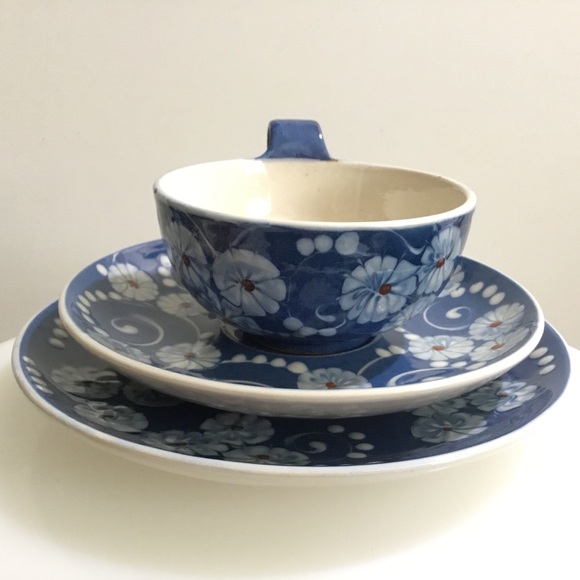 RARE ANTIQUE HAK Denmark 🇩🇰 pottery ‘Marguerit’ or ‘Margueritte’ pattern trio - Picture 3 of 14